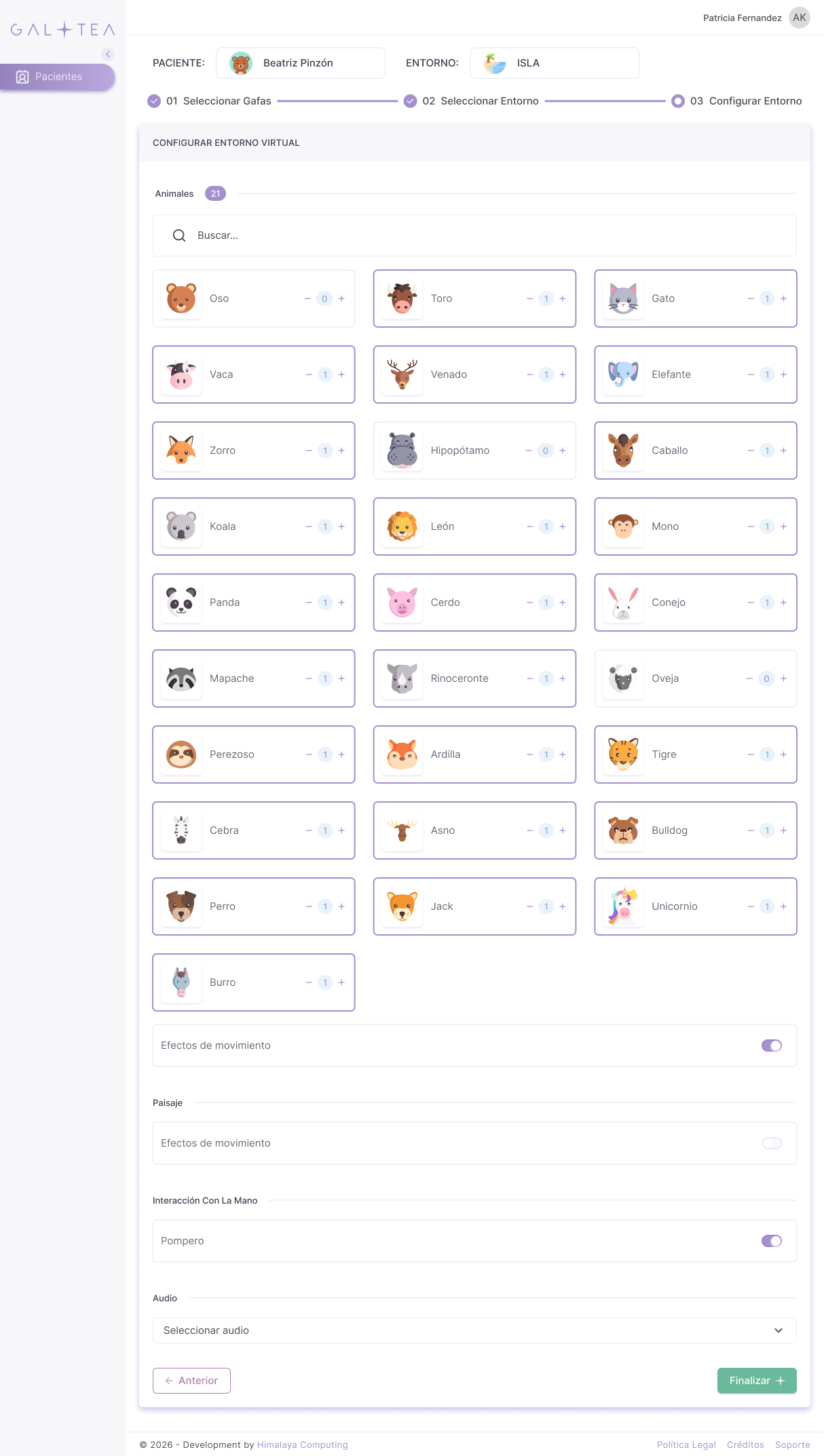 Selección de espacio